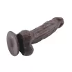 CHISA NOVELTIES élethű dildó Fashion Dude 8.5 Inch Cock Brown - közepes méretű, herékkel, letapasztható, fekete, PVC ( 21 cm )