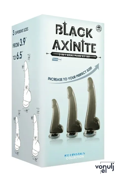 Anál plug szett NMC Black Axinite 3in1 IV - vízálló