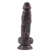 CHISA NOVELTIES élethű dildó Fashion Dude 8.5 Inch Cock Brown - közepes méretű, herékkel, letapasztható, fekete, PVC ( 21 cm )