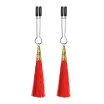 LOVETOY mellbimbó csipesz Glamor Tassel Nipple Clamp Red - piros díszítéssel