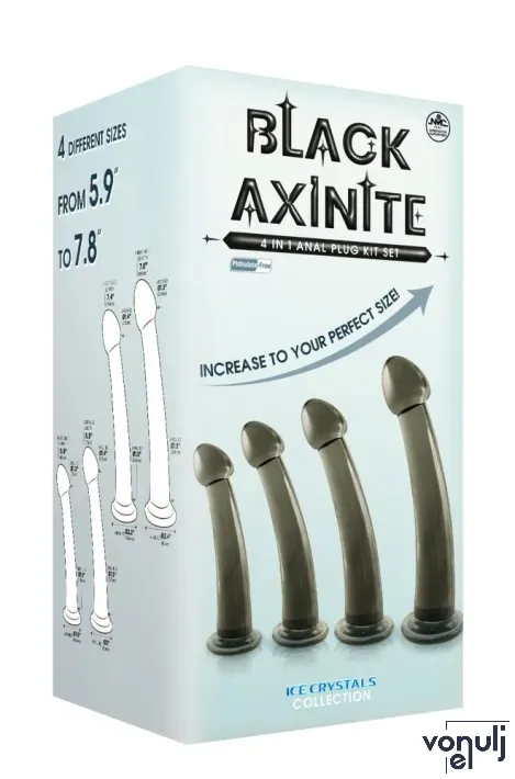 Anál plug szett NMC Black Axinite 4in1 - vízálló