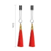 LOVETOY mellbimbó csipesz Glamor Tassel Nipple Clamp Red - piros díszítéssel
