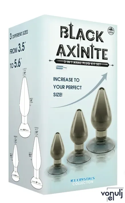 Anál plug szett NMC Black Axinite 3in1 III - vízálló