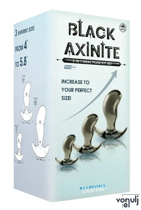 Anál plug szett NMC Black Axinite 3in1 II - vízálló