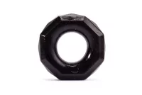 LOVETOY péniszgyűrű Power Plus Cockring 4 - fekete színben, külső stimuláló felülettel, vízálló, vibráció nélküli