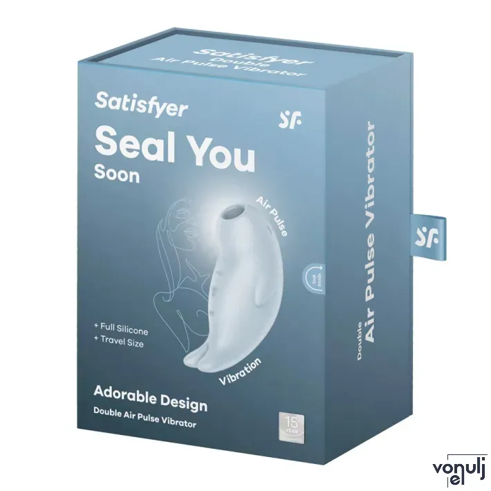 SATISFYER léghullámos csiklóizgató Seal You Soon - kék színben,érintésmentes léghullámos és rezgő funkcióval,vízálló,akkumulátoros