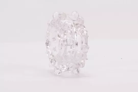 LOVETOY péniszgyűrű Power Plus Cockring 7 - áttetsző, külső stimuláló felülettel, vízálló, vibráció nélküli