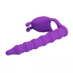 Pénisz gyűrű dildóval és csiklóizgatóval Pretty love Blackney Purple - akkumulátoros, vízálló