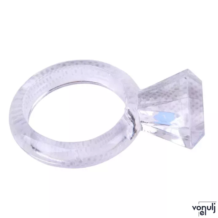 CHISA NOVELTIES péniszgyűrű Diamond Cock Ring Clear - áttetsző, vízálló, vibráció nélküli