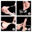 LOVETOY élethű dildó 11" SQUIRT EXTREME DILDO - nagy méretű, herékkel, ejakuláló, nagy pumpa, letapasztható, PVC (28 cm)