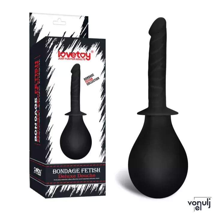 LOVETOY intim zuhany Bondage Fetish Deluxe Douche Black 1 - fekete színben, anális és hüvelyi irrigálásra, 235 ml
