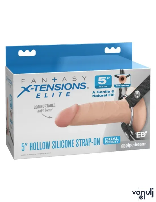 Strapon dildó hámmal Pipedream 5" Dual Density - vízálló