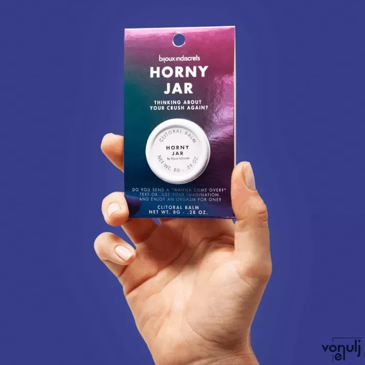 BIJOUX INDISCRETS stimuláló balzsam Horny Jar Clitherapy Balm 8 g - csiklóstimuláló, selymes, szantálfa illattal, melegítő hatással