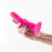 NS NOVELTIES élethű dildó Pleasures Thin 5" Dildo Pink - közepes méretű, rózsaszín színben, letapasztható, szilikon (15,8 cm)