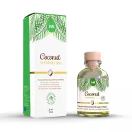 INTT masszázsgél Massage Gel Coconut Vegan Glass Bottle 30 ml - vegán, ehető, kókusz ízű, melegítő hatású