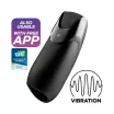 SATISFYER péniszvibrátor Men Vibration+ Connect App - fekete színben, okos, ingyenes applikációval, vízálló, akkumulátoros, szilikon