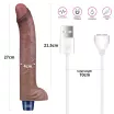LOVETOY élethű vibrátor 11" Real Softee Rechargeable Silicone - realisztikus, herékkel, vízálló, akkumulátoros, szilikon (27 cm)
