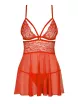 OBSESSIVE szexi babydoll tangával 838-BAB-3 - piros színben, S/M méretben
