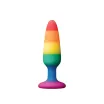 NS NOVELTIES fenékdugó Colours Pride Edition Pleasure Plug Small Rainbow - szivárvány színben, S-méretben, letapasztható, vízálló