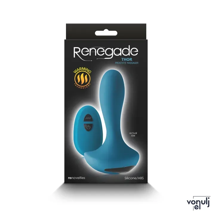 RENEGADE prosztata izgató Thor - kék színben, melegítő funkcióval, távirányítóval, vízálló, akkumulátoros