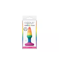 NS NOVELTIES fenékdugó Colours Pride Edition Pleasure Plug Mini Rainbow - szivárvány színben, mini méretben, letapasztható, vízálló, szilikon (8.9 cm)