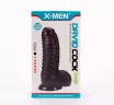 X-MEN nonfiguratív dildó David's 11.9" Cock Black - fekete színben, extra stimuláló felszínnel, letapasztható, vízálló, PVC, 27 cm