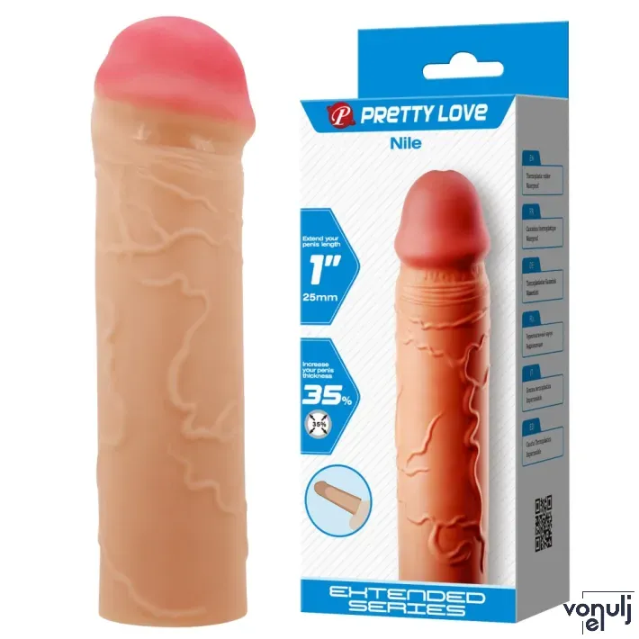 Péniszköpeny PRETTY LOVE Nile - élethű, 16,5 cm