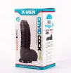 X-MEN nonfiguratív dildó David's 11.9" Cock Black - fekete színben, extra stimuláló felszínnel, letapasztható, vízálló, PVC, 27 cm