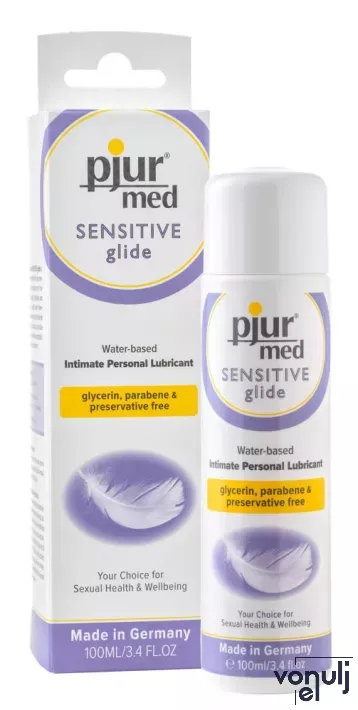 PJUR intim síkosító Med Sensitive Glide 100 ml - vízbázisú,érzékeny bőrre,hosszantartó,parabén,glicerin- és ízmentes,óvszerhez és segédeszközhöz is