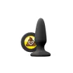 NS NOVELTIES fenékdugó Moji's SHT Medium Black - fekete színben, emojival díszitve, letapasztható, vízálló, szilikon  (10,5 cm)