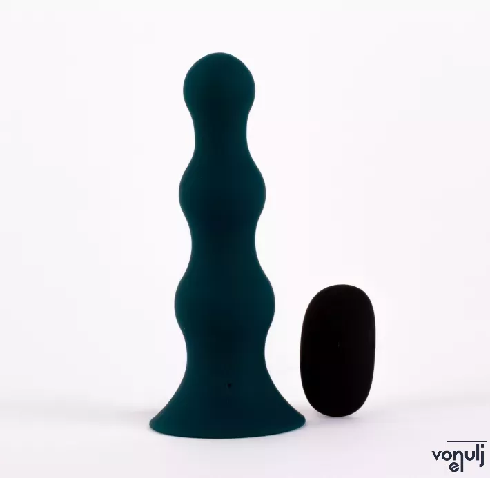X-MEN análbot Automatic Inflatable Butt Plug Green - zöld színben, vibrátoros, akkumulátoros, távirányítós, letapasztható, vízálló, 19 cm