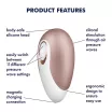 SATISFYER léghullámos csiklóizgató Pro Deluxe Next Generation - rózsaszín-fehér színben, vízálló, akkumulátoros