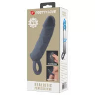 Péniszköpeny Pretty love Realistic Penis Sleeve Black III - vízálló