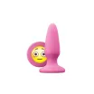 NS NOVELTIES fenékdugó Moji's OMG Medium Pink - rózsaszín színben, emojival díszitve, letapasztható, vízálló, szilikon (10,5 cm)