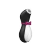 SATISFYER léghullámos csiklóizgató Penguin - fekete-fehér színben, vízálló, akkumulátoros