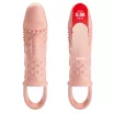 PRETTY LOVE péniszköpeny Penis Sleeve Cecilia Flesh - testszínű, vibrációs funkcióval, herepántos, vízálló, elemes, (14 cm)