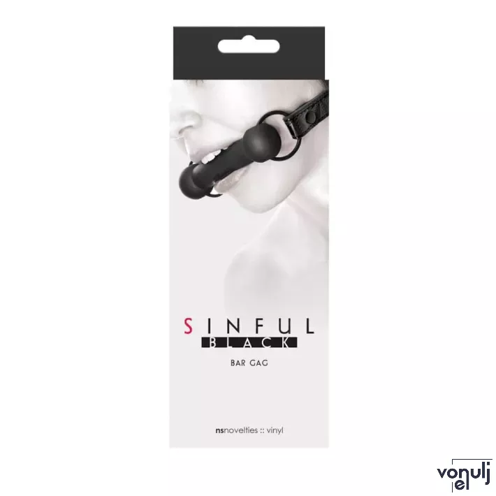 NS NOVELTIES szájpecek Sinful Bar Gag Black - fekete színben, fetish játékokhoz