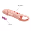 PRETTY LOVE péniszköpeny Penis Sleeve Cecilia Flesh - testszínű, vibrációs funkcióval, herepántos, vízálló, elemes, (14 cm)