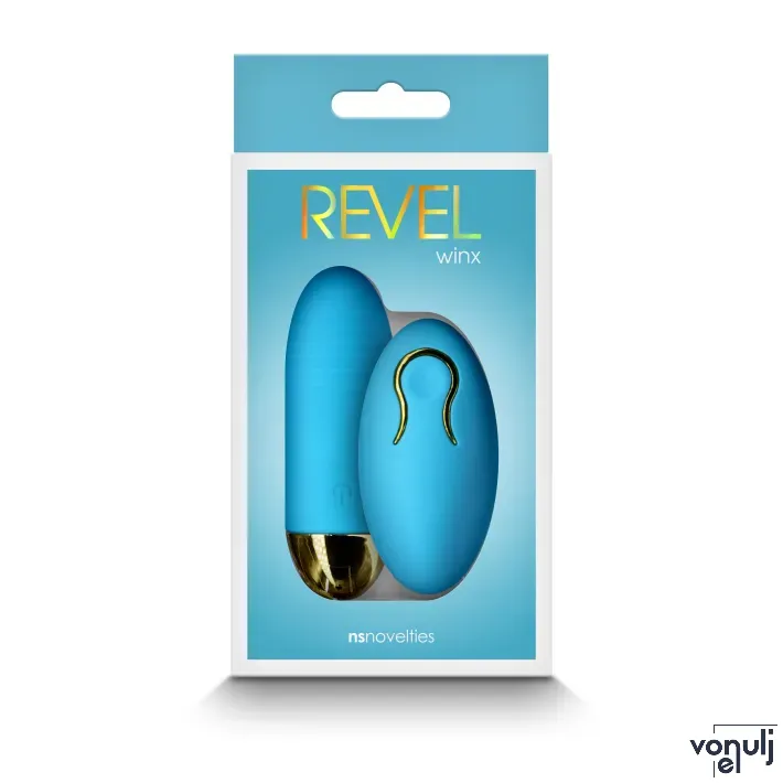 NS NOVELTIES vibrációs tojás Revel Winx Blue - kék színben, távirányítós, vízálló, akkumulátoros