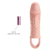 PRETTY LOVE péniszköpeny Penis Sleeve Cecilia Flesh - testszínű, vibrációs funkcióval, herepántos, vízálló, elemes, (14 cm)