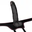LOVETOY felcsatolható dildó Easy Strapon Set 7.5'' Black - realisztikus, fekete színben, herékkel, állítható hevederrel, 19 cm dildóval