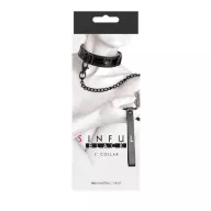 NS NOVELTIES nyakpánt és póráz Sinful 1'' Collar Black - fekete színben, fetish játék kelléke