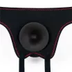 LOVETOY felcsatolható dildó Easy Strapon Set 7.5'' Black - realisztikus, fekete színben, herékkel, állítható hevederrel, 19 cm dildóval