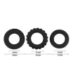 BAILE péniszgyűrű szett Titan 3 in 1 Silicone Rings Black - fekete színben, 3 különböző gyűrű, vibráció nélküli, vízálló