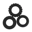 BAILE péniszgyűrű szett Titan 3 in 1 Silicone Rings Black - fekete színben, 3 különböző gyűrű, vibráció nélküli, vízálló