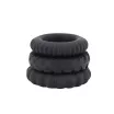 BAILE péniszgyűrű szett Titan 3 in 1 Silicone Rings Black - fekete színben, 3 különböző gyűrű, vibráció nélküli, vízálló