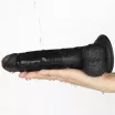 LOVETOY felcsatolható dildó Easy Strapon Set 7.5'' Black - realisztikus, fekete színben, herékkel, állítható hevederrel, 19 cm dildóval