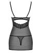 OBSESSIVE szexi babydoll és tanga 852-CHE-1 - fekete színben, S/M méretben