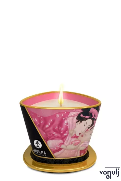 SHUNGA masszázsgyertya Massage Candle Roses 170 ml - rózsa illattal