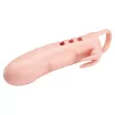 PRETTY LOVE péniszköpeny Penis Sleeve Sloane Flesh - testszínű, vibrációs funkcióval, csiklóizgatós, herepántos, vízálló, elemes, (14,5 cm)